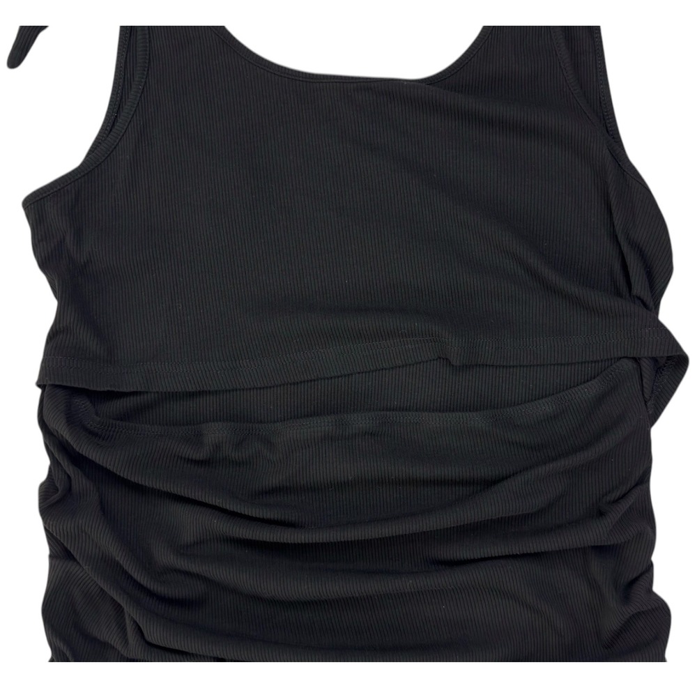 SHEIN Maternity Nursing Ruched Bodycon Dress XL LBD Chic Summer Date Night - Picture 3 of 7